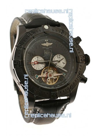 Breitling Chronometre Tourbillon Japanese Replica Watch in Black 
