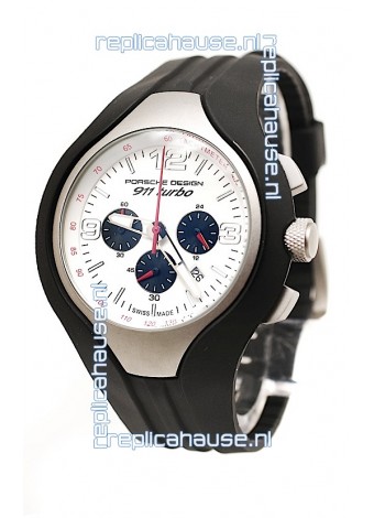 Porsche Design 911 Turbo Speed II Chronograph Japanese Watch in White Dial