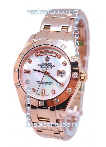 Rolex Day Date White Mother of Pearl Swiss Replica Watch