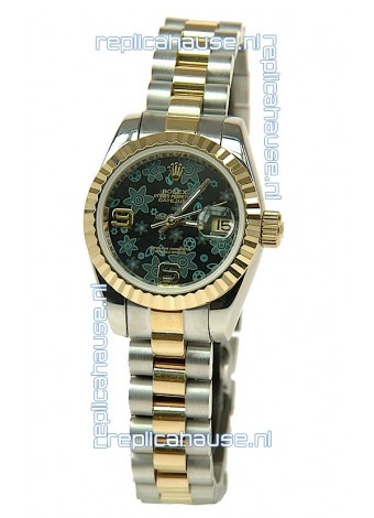 Rolex Datejust Floral Motif Ladies Swiss Replica Watch