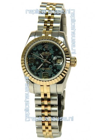 Rolex Datejust Floral Motif Ladies Swiss Replica Watch
