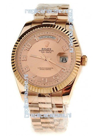 Rolex Day Date Pink Gold Swiss Replica Watch