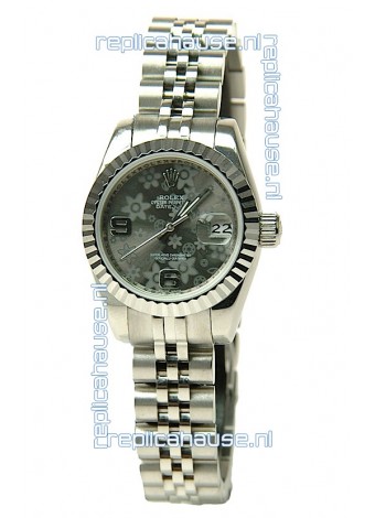 Rolex Datejust Floral Motif Ladies Swiss Replica Watch
