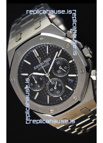 Audemars Piguet Royal Oak Chronograph Black Dial Swiss Quartz Replica Watch - 41MM