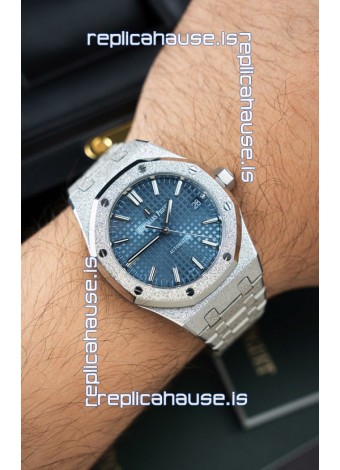Audemars Piguet Super Clone 15454BC Royal Oak Frosted 37MM Watch in Blue Dial