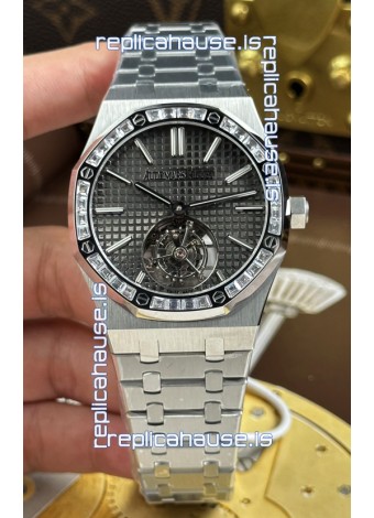 Audemars Piguet Super Clone Royal Oak Flying Tourbillon 41mm Grey Dial Watch 