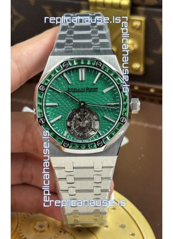 Audemars Piguet Super Clone Royal Oak Flying Tourbillon 41mm Green Dial Watch 
