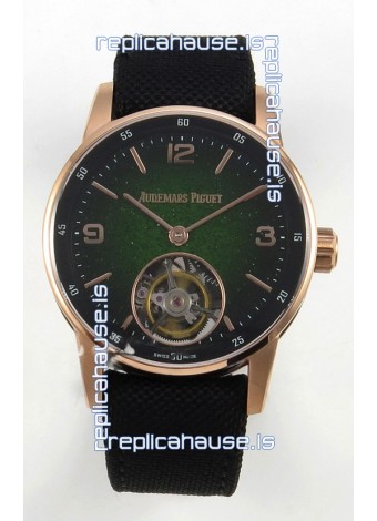 Audemars Piguet CODE 11.59 29396 Rose Gold Green Aventurine Enamel Super Clone Watch 