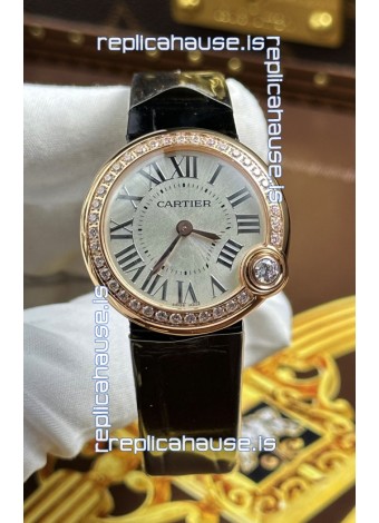 Ballon Blanc De Cartier Swiss Quartz Replica Watch in Rose Gold Casing