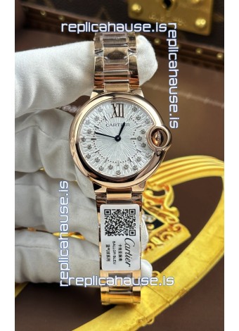 Ballon De Cartier Swiss Quartz 1:1 Mirror Quality 33MM in Rose Gold 