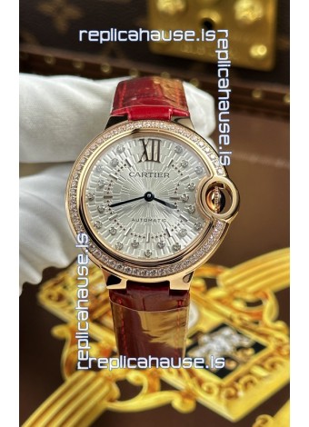 Ballon De Cartier Swiss Quartz 1:1 Mirror Quality 33MM in Rose Gold 