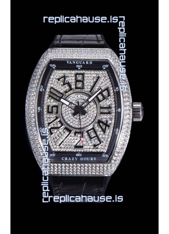 Franck Muller Vanguard Crazy Hours Edition Swiss Replica Watch - Black Numerals