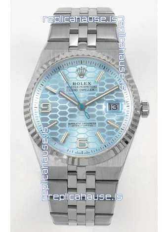 Rolex Land-Dweller 127336 Ice Blue Honeycomb 40MM Swiss Replica Watch 
