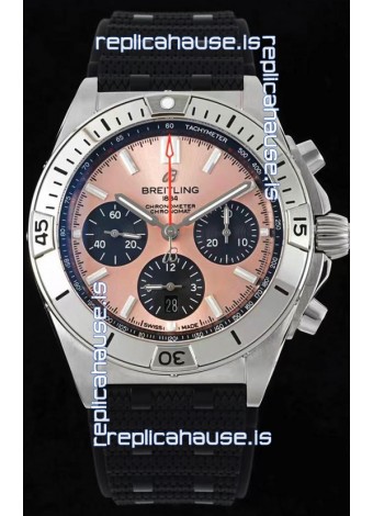 Breitling Chronomat B01 42 Edition Swiss 904L Steel Casing Pink Dial 1:1 Mirror Replica Watch