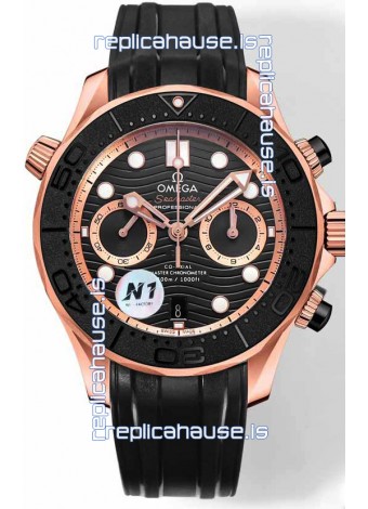 Omega Seamaster Co-Axial Master Chronograph Rose Gold Black Dial 44MM 1:1 Mirror Replica