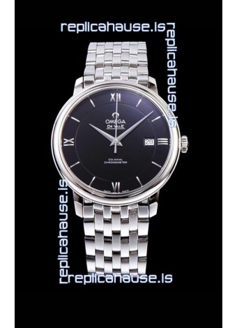 Omega De Ville Prestige Co-Axial 36.8MM Black Dial 1:1 Swiss Mirror Replica Watch 