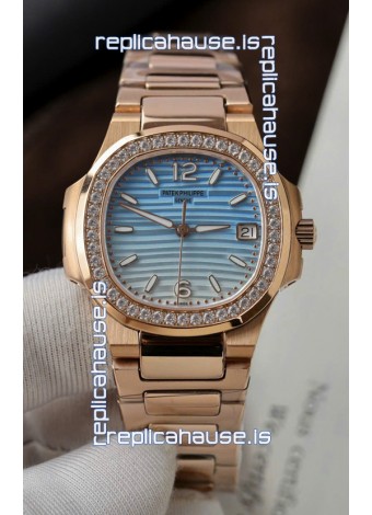 Patek Philippe 7010G Gradient Blue and White Dial Swiss Quartz Replica Watch