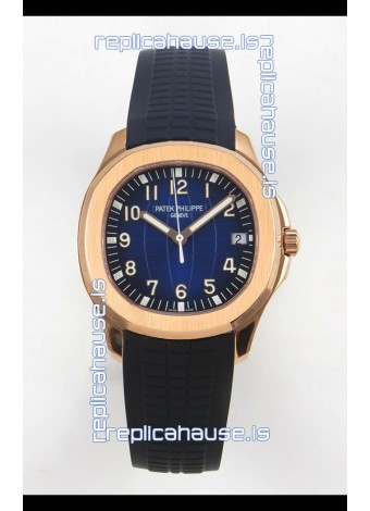 Patek Philippe Super Clone Aquanaut 5167 SC324 Movement 904L Rose Gold Blue Dial Watch 