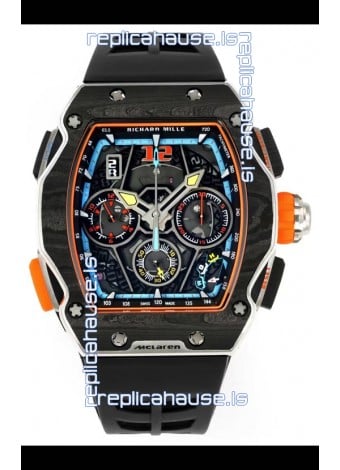 Richard Mille Super Clone RM65-01 Carbon Casing Replica Watch in Black Strap 