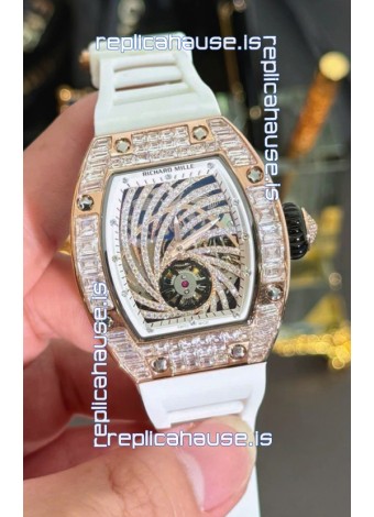 Richard Mille RM51-02 Rose Gold Casing Watch in Mossanites Automatic Movement