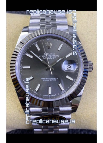 Rolex Datejust 41MM Cal.3135 Movement Swiss Replica Watch in 904L Steel / Grey Dial