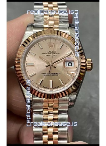 Rolex Datejust Super Clone Green Dial 2 Tone Rose Gold - Gold Dial Watch 28MM