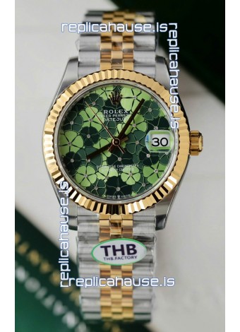Rolex Datejust Cal.3235 Movement Super Clone 2 Tone Yelow Gold 31MM Motif Dial Watch 