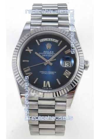 Rolex Day Date Super Clone Blue Roman Dial 40MM 220 Grams Swiss Replica watch 