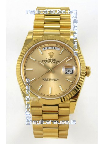 Rolex Day Date Super Clone Gold Dial 40MM 220 Grams Swiss Replica watch 