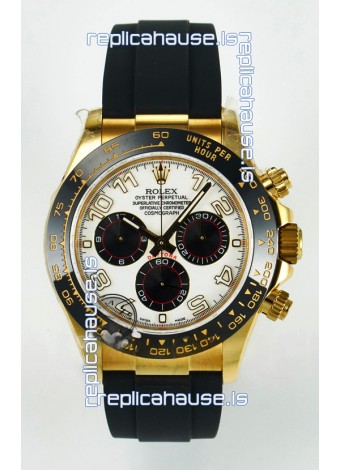 Rolex Daytona Super Clone 116518 Yellow Gold White Dial Original Cal.4130 Movement