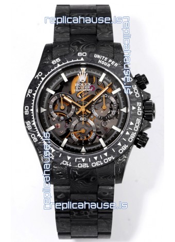 Rolex Daytona Blaken Black Carbon 1:1 Swiss Mirror Replica Skeleton Dial Cal.4130 Movement