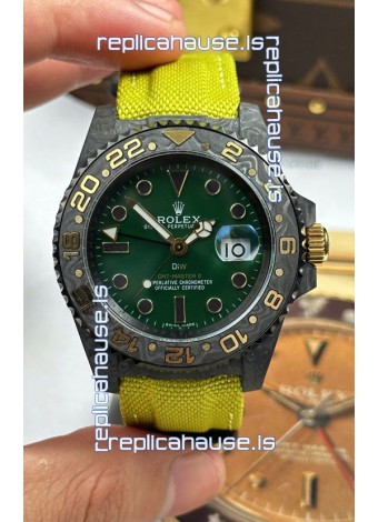Rolex GMT Masters DiW Desert Carbon Casing Swiss Replica Watch Green Dial 