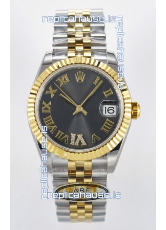 Rolex Super Clone Datejust ETA 2688 Movement 31MM Two Tone Yellow Gold Swiss Grey Dial
