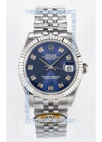 Rolex Super Clone Datejust ETA 2688 Movement 31MM Stainless Steel Blue Dial Watch 