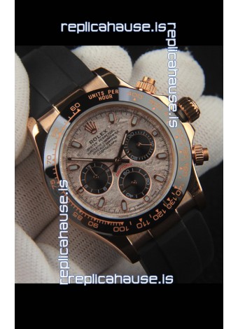 Rolex Daytona Japanese Movement Gold Casing Replica Watch in Meteorite Pattern Dial 