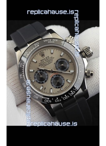 Rolex Daytona Japanese Movement Steel Casing Replica Watch in Grey Dial
