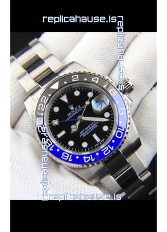 Rolex GMT Masters II Japanese Movement Replica Watch Steel Case Black Dial