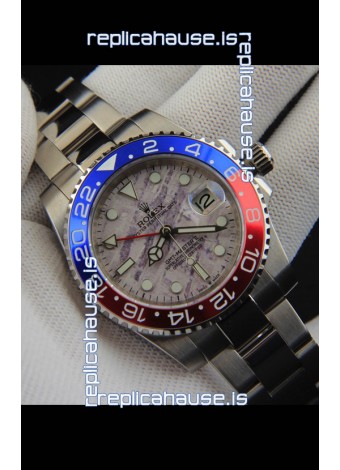 Rolex GMT Masters II Japanese Movement Replica Watch Steel Case Meteorite Pattern Dial