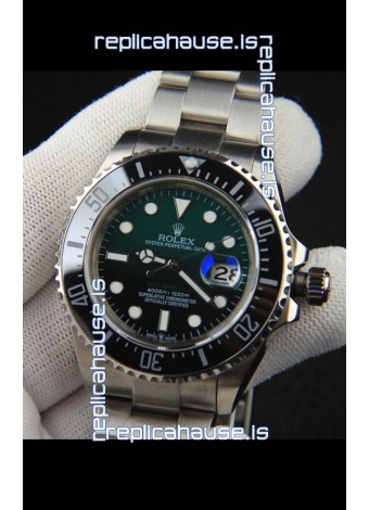 Rolex Sea Dweller Japanese Movement Replica Watch Green Dial 43MM