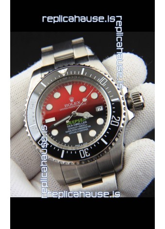 Rolex Sea Dweller Japanese Movement Replica Watch Red Dial 44MM