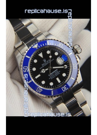 Rolex Submariner Japanese Replica Watch 904L Steel Black Dial Blue Ceramic Bezel 