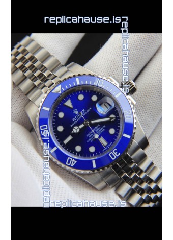 Rolex Submariner Japanese Replica Watch 904L Steel - Ceramic Bezel in Blue
