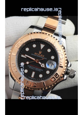 Rolex Yachtmaster Japanese Movement Watch in Two Tone Gold Casing - Dark Brown dial 37MM