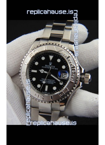 Rolex Yachtmaster Stainless Steel Japanese Replica Watch - 40MM - Black Dial 