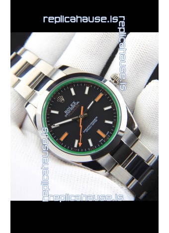Rolex Milgauss Japanese Movement Replica Watch in Black Dial 