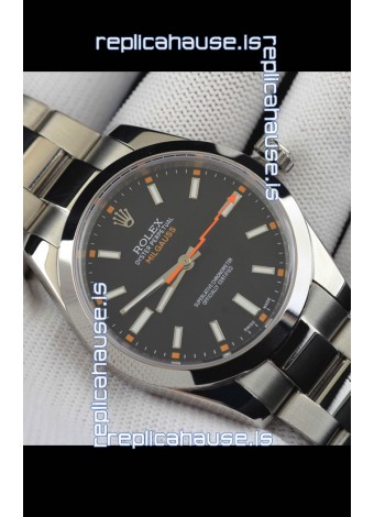 Rolex Milgauss Japanese Movement Replica Watch in Black Dial 