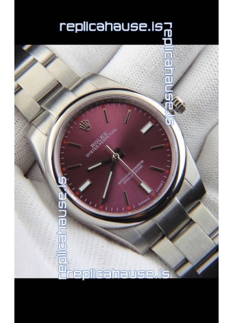 Rolex Oyster Perpetual Japanese Movement Replica Watch 39MM - Burgundy Dial