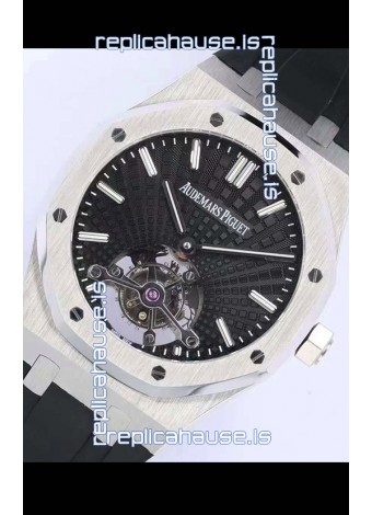 Audemars Piguet Royal Oak Tourbillon 41mm Black Dial in 904L Steel Case Rubber Strap