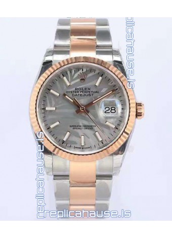 Rolex Datejust Palm Motif Dial 36MM Cal.3135 Movement Swiss Replica Watch in 904L Two Tone Casing