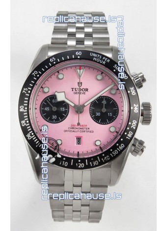 Tudor Super Clone Black Bay Chronograph Watch in Pink Dial